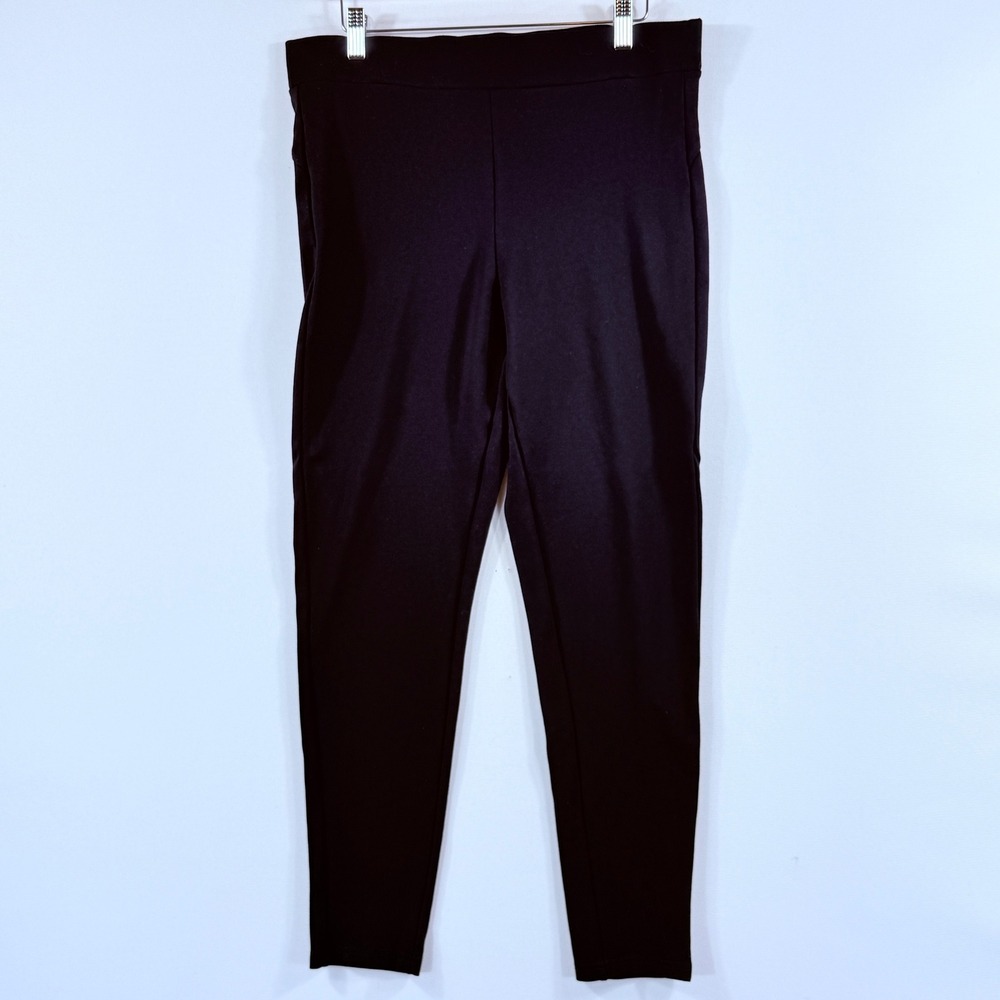 Kay Unger Ponte Knit Leggings Women XL Black Slim Fit Business Casual Minimal